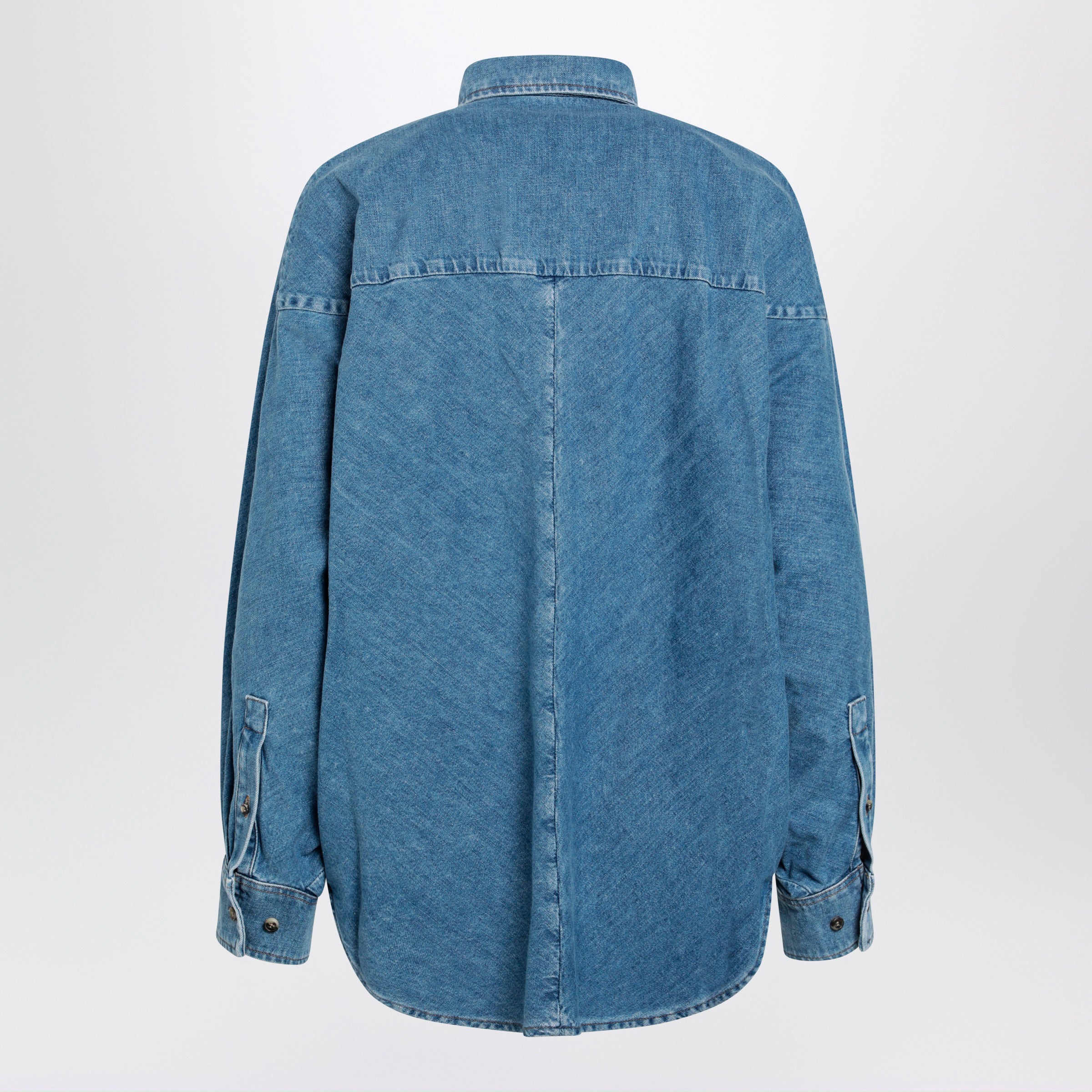 Loewe Light Blue Washed Cotton Denim Shirt Women