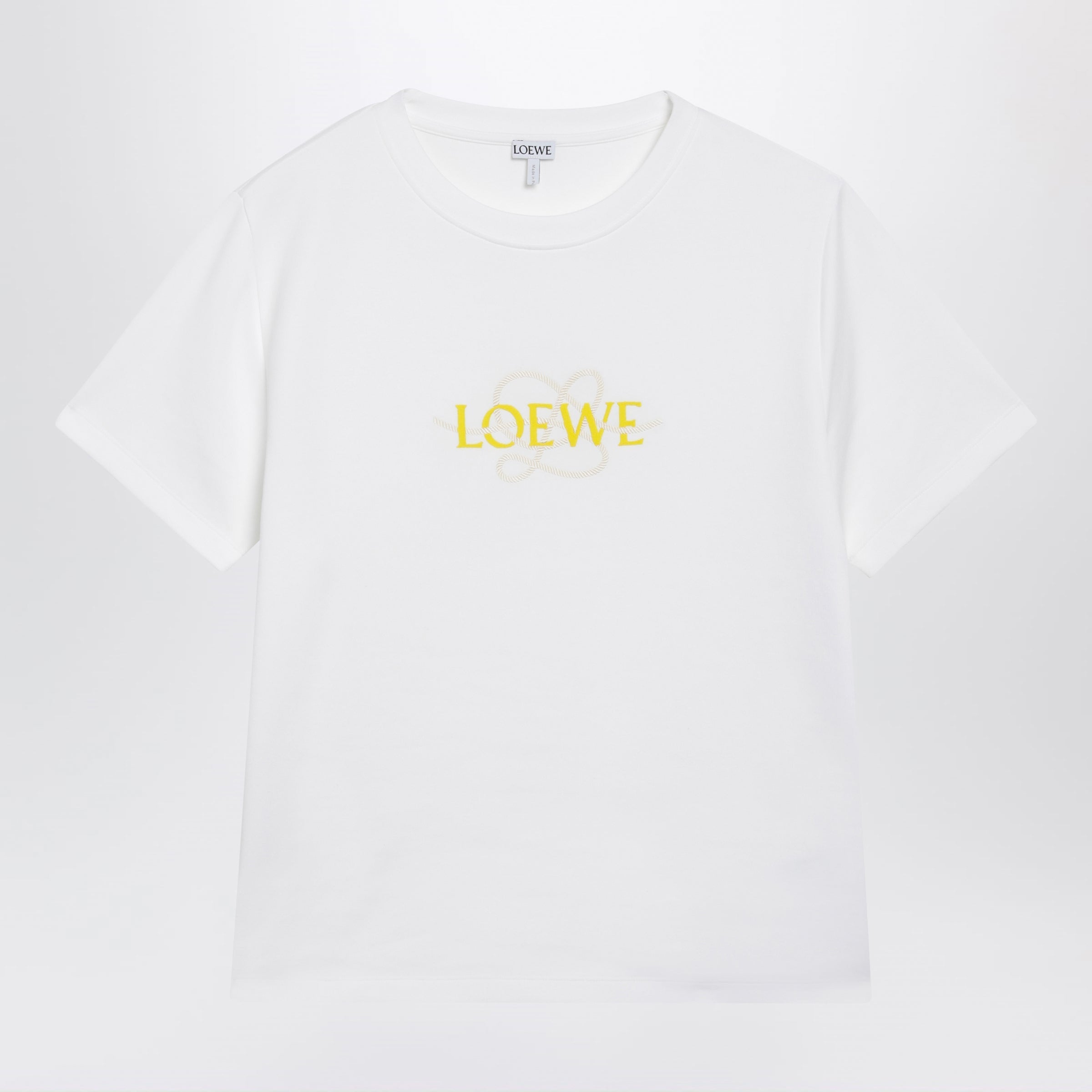 Loewe White Cotton T-Shirt With Embroidered Logo Women