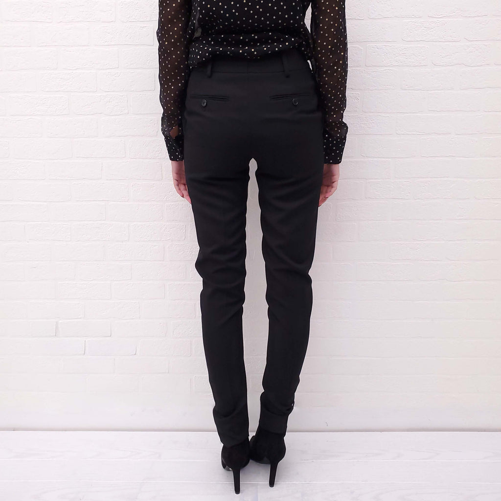 SAINT LAURENT BLACK TUXEDO PANTS - SIZE 34