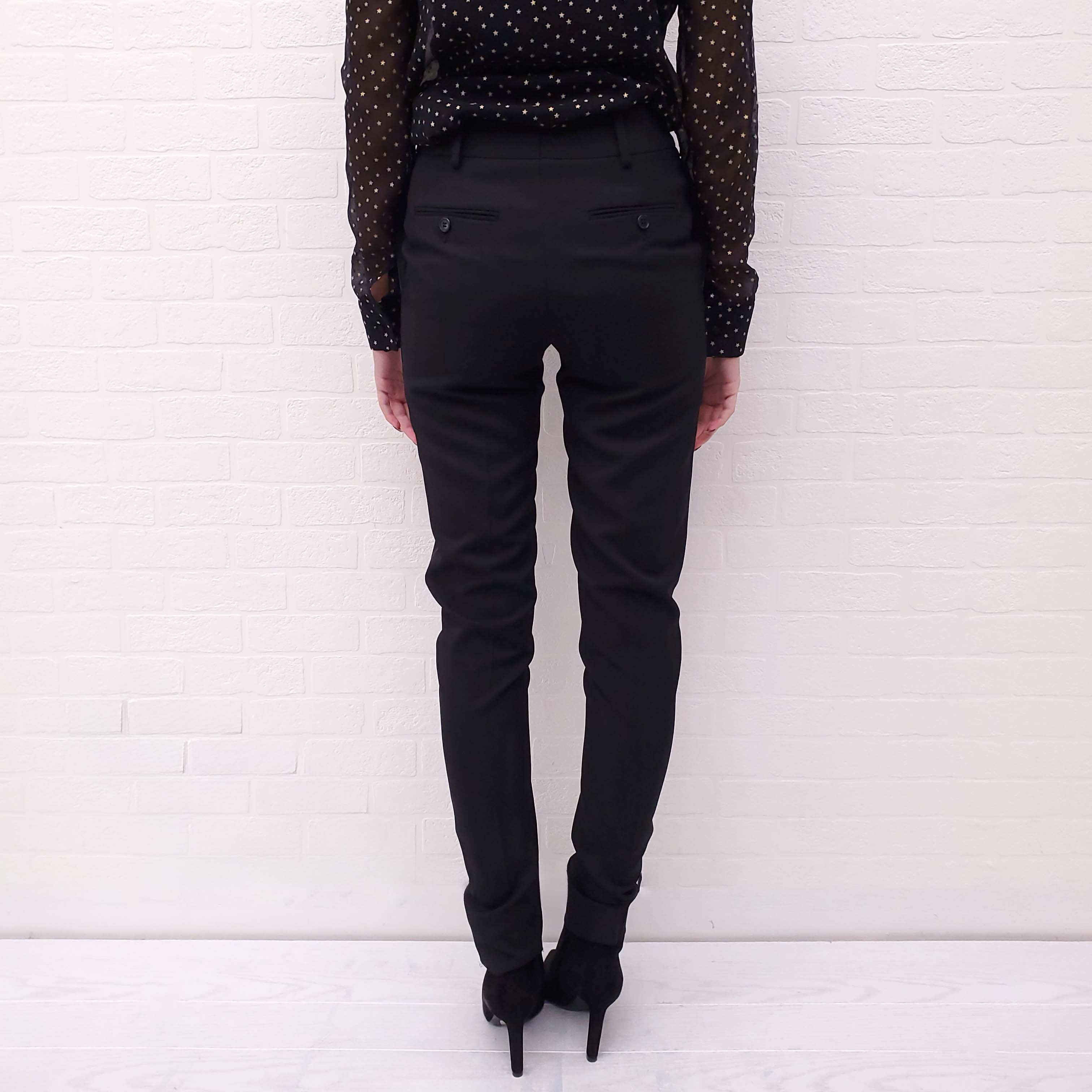 SAINT LAURENT BLACK TUXEDO PANTS - SIZE 34