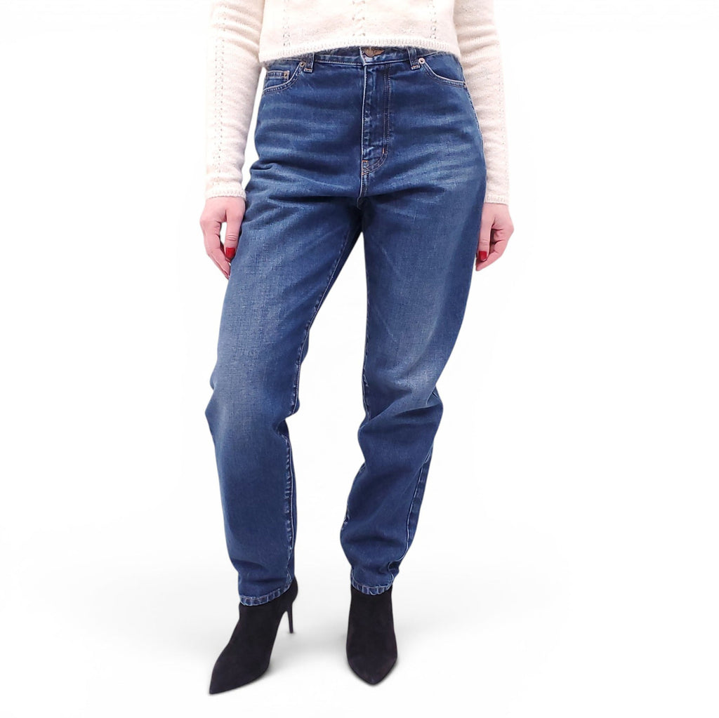 SAINT LAURENT BLUE BOYFRIEND FIT JEANS - SIZE 27