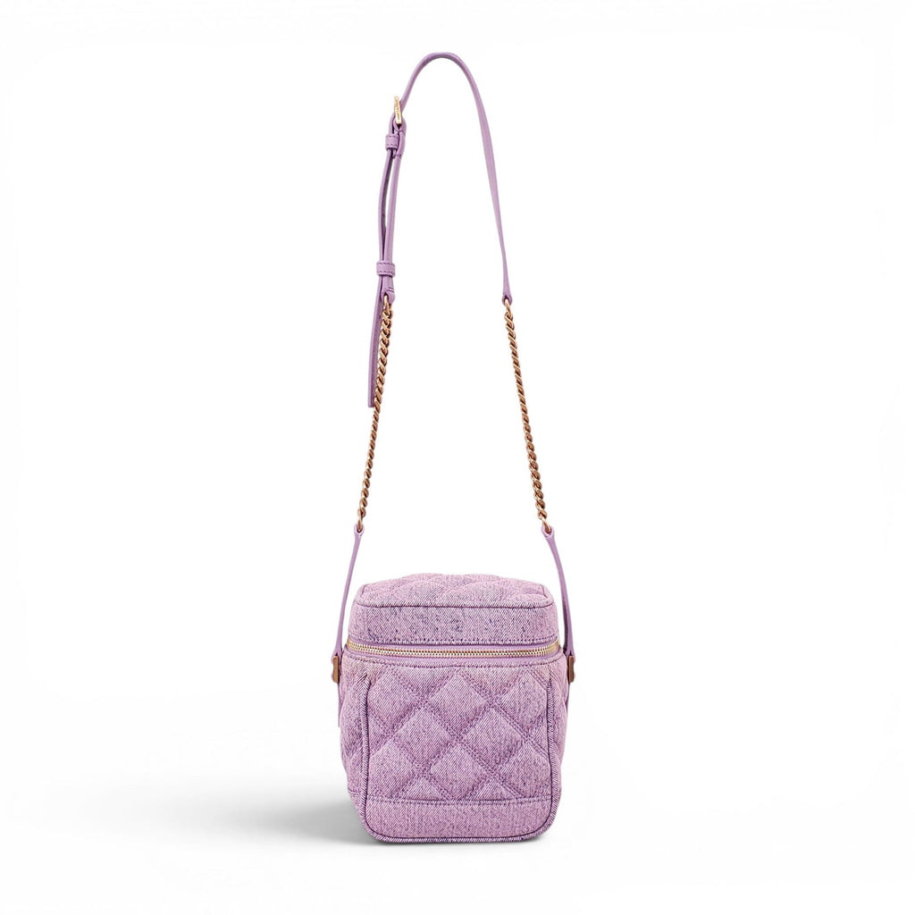 SAINT LAURENT LILAC DENIM VANITY BAG