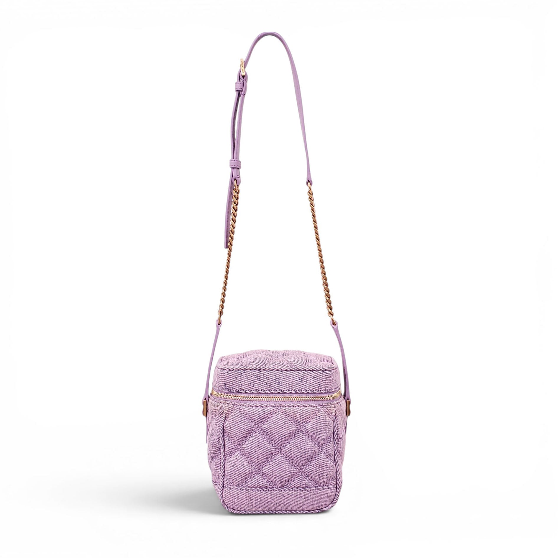 SAINT LAURENT LILAC DENIM VANITY BAG