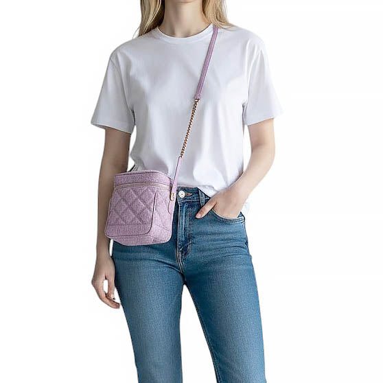 SAINT LAURENT LILAC DENIM VANITY BAG