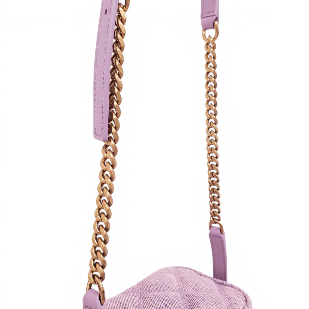 SAINT LAURENT LILAC DENIM VANITY BAG