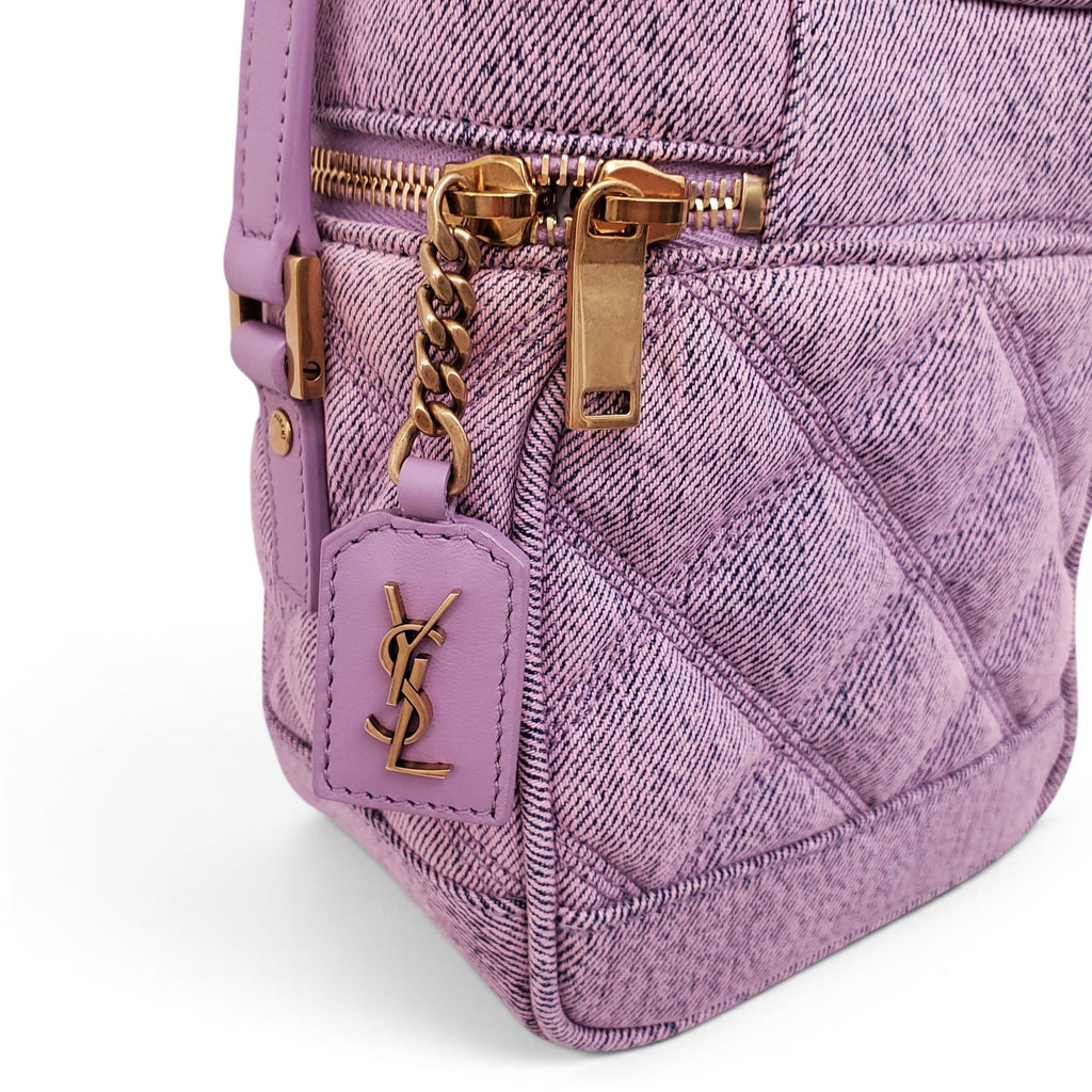SAINT LAURENT LILAC DENIM VANITY BAG