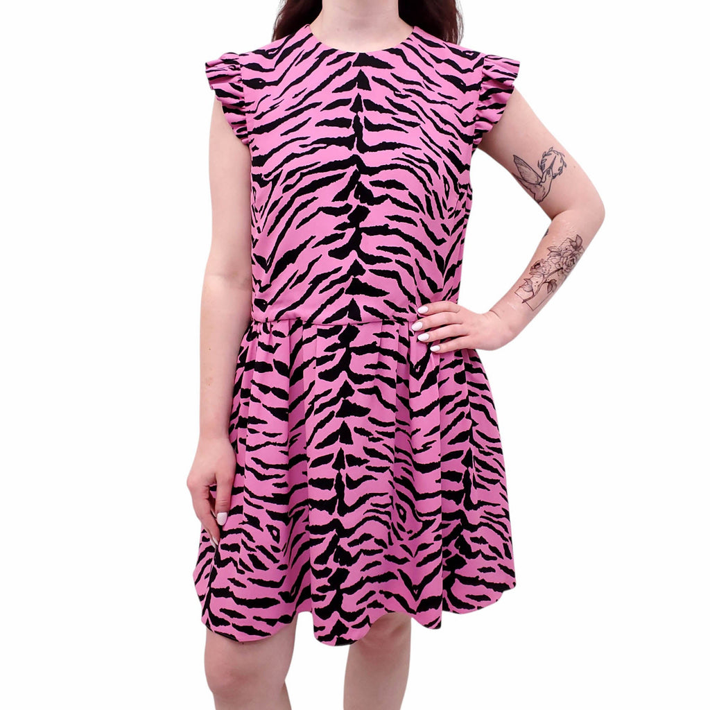 SAINT LAURENT PINK ZEBRA PRINT DRESS - SIZE 44