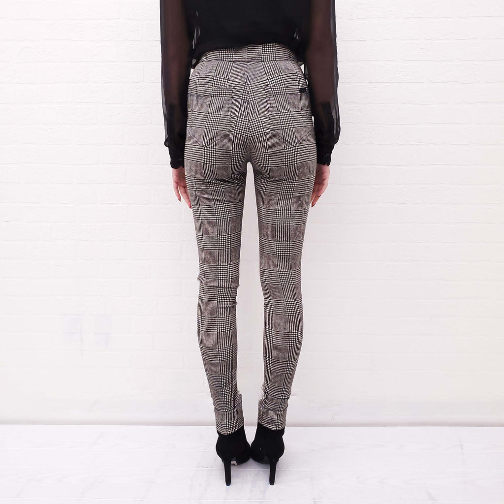 SAINT LAURENT PLAID STRETCH TROUSERS - SIZE 36