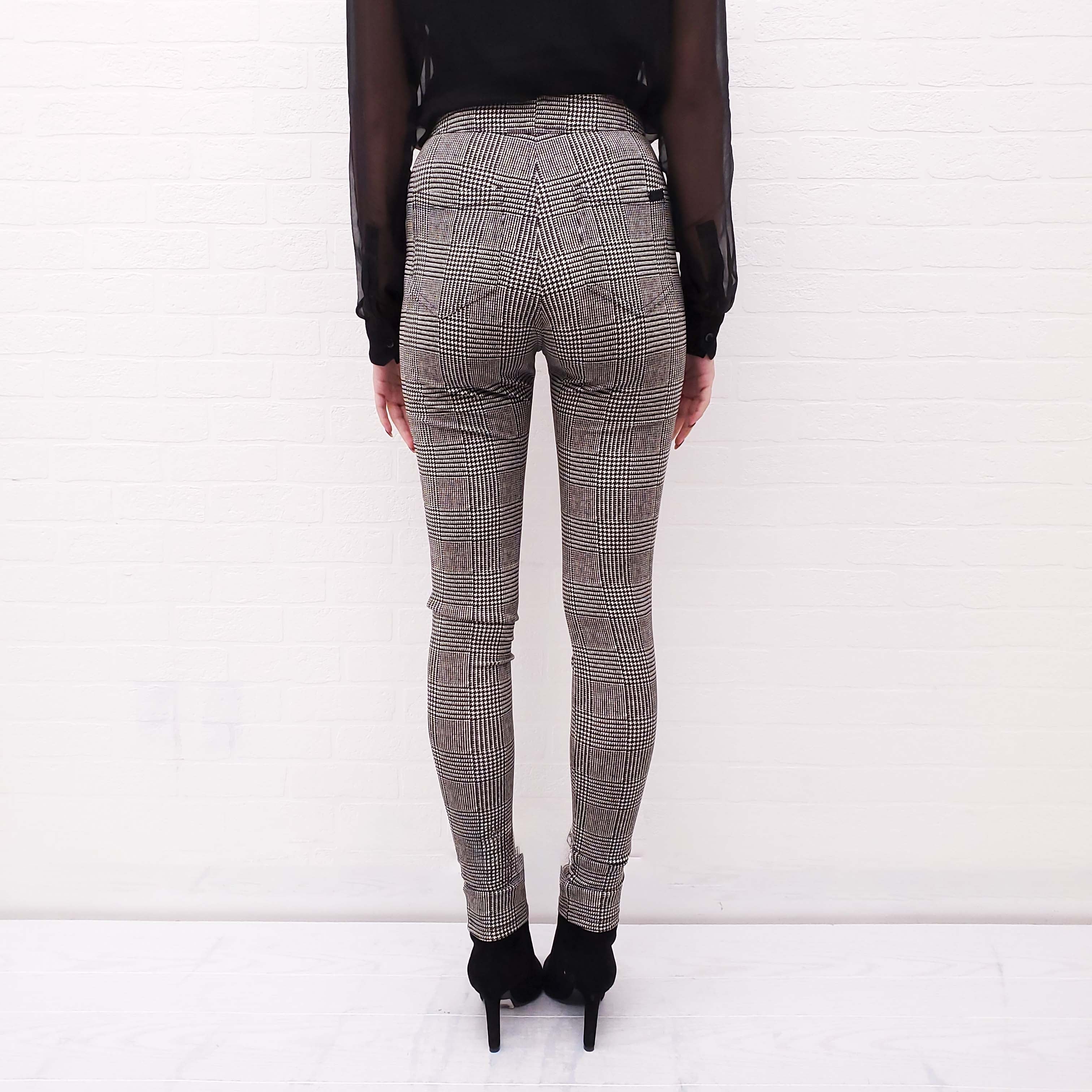 SAINT LAURENT PLAID STRETCH TROUSERS - SIZE 36