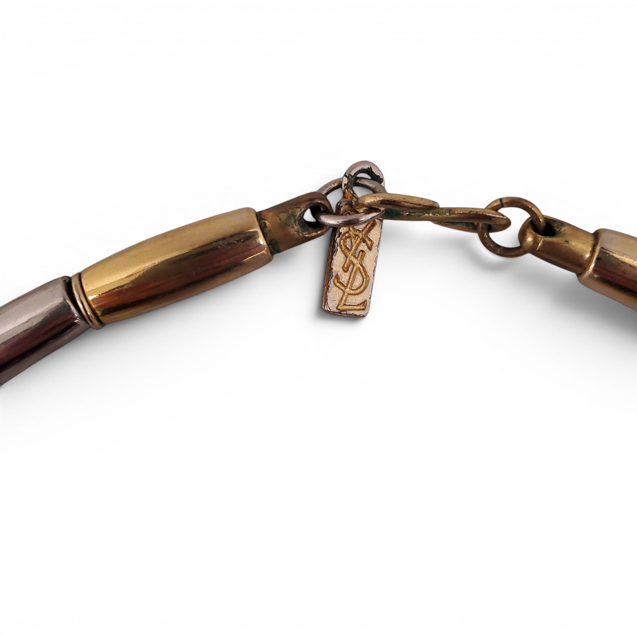 SAINT LAURENT VINTAGE NECKLACE WITH RED SPHERE DETAIL