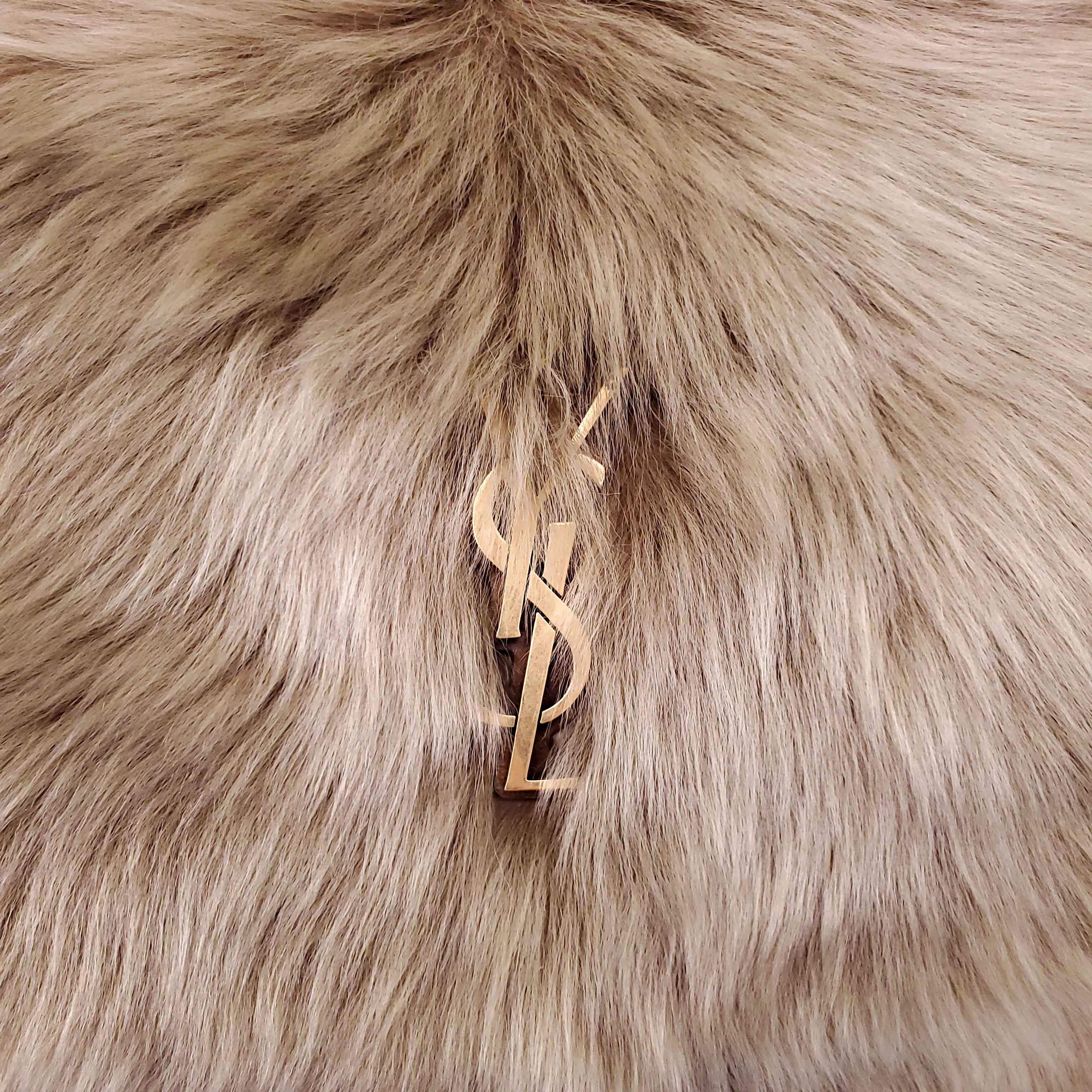 SAINT LAURENT 'NIKI' ROUAN SHEARLING SHOULDER BAG