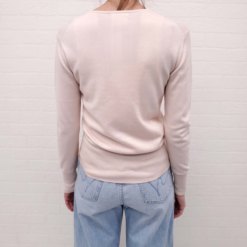 SEE BY CHLOÉ PEACH SWEATER WITH PATCH - SIZE S