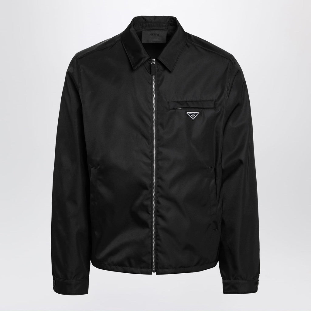 Prada Black Re-Nylon Zip-Up Jacket Men