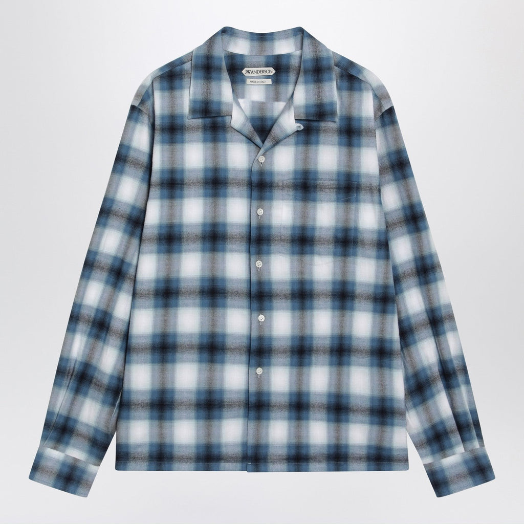 Jw Anderson Blue Gradient Check Shirt Men