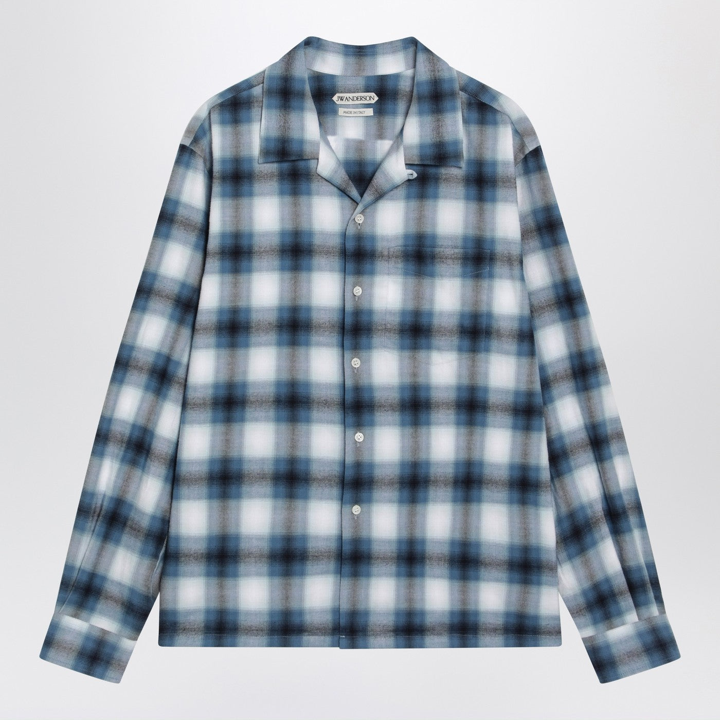 Jw Anderson Blue Gradient Check Shirt Men