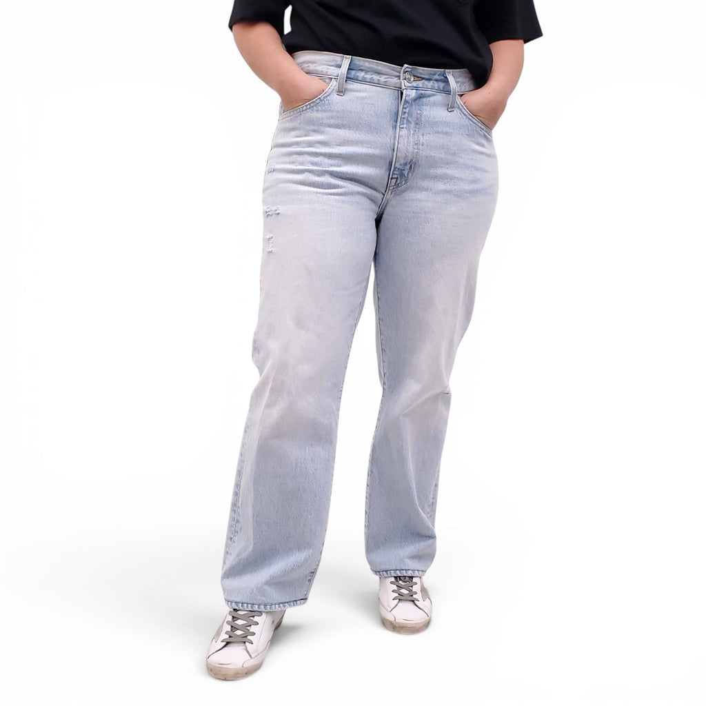 SLVRLAKE LIGHT WASH 'SOPHIE LONG' JEANS - SIZE 32