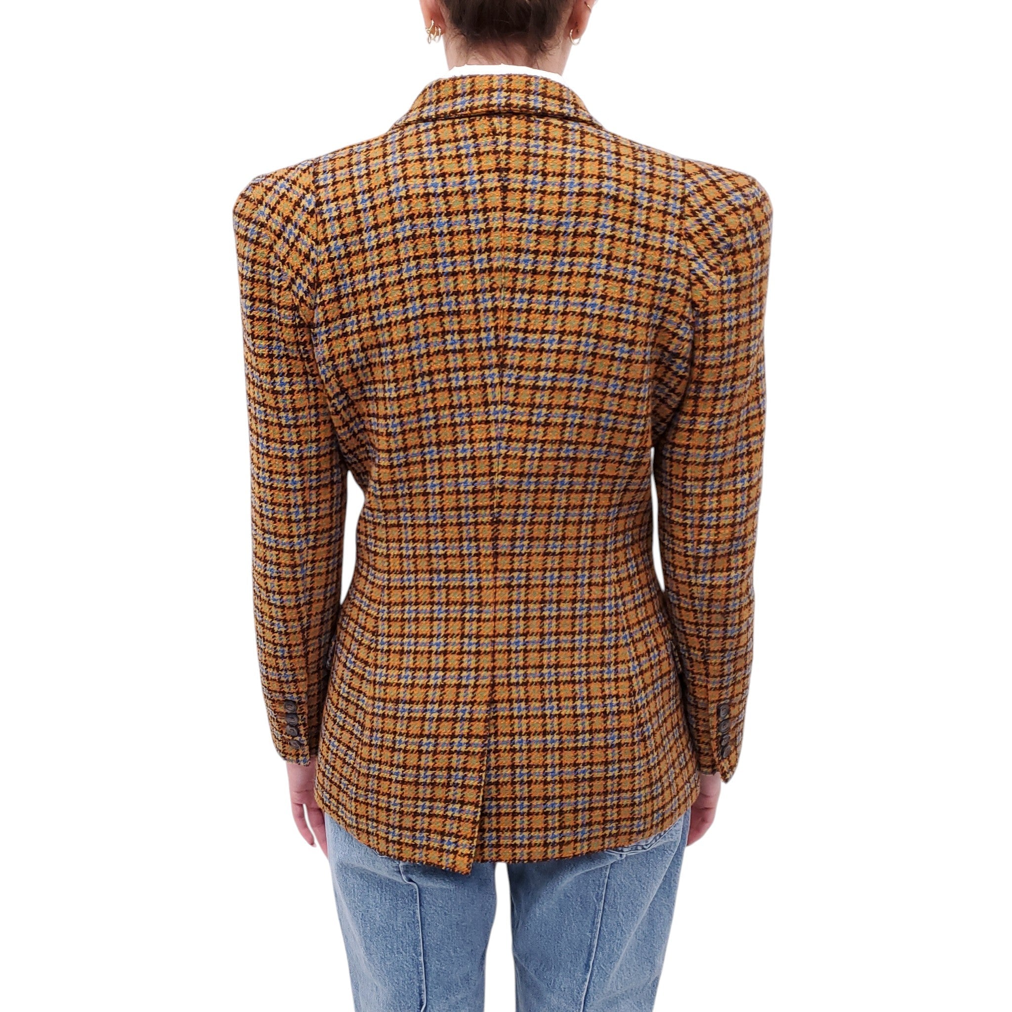 SMYTHE ORANGE PATTERNED BLAZER - SIZE 6