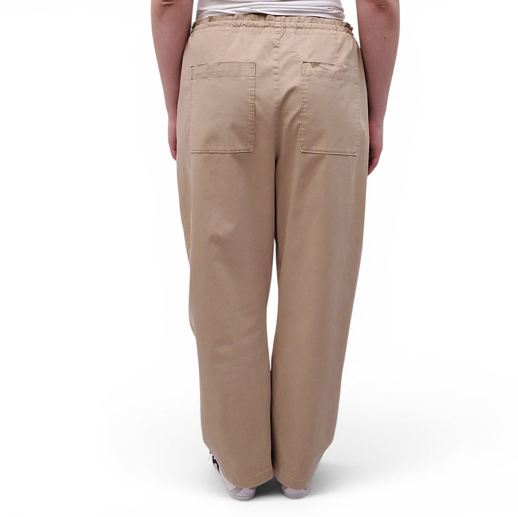 SOLD OUT NYC. KHAKI DRAWSTRING TROUSERS - SIZE L