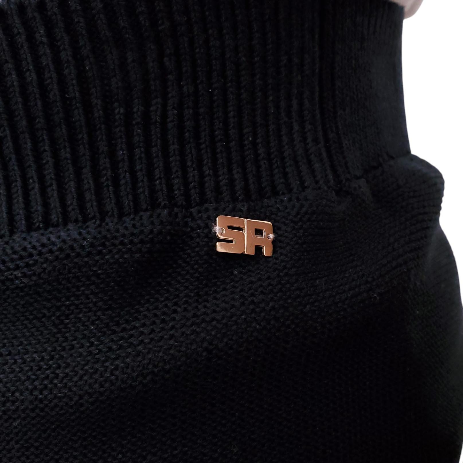 SONIA RYKIEL BLACK KNIT PANTS WITH ROSETTE DETAILS - SIZE S