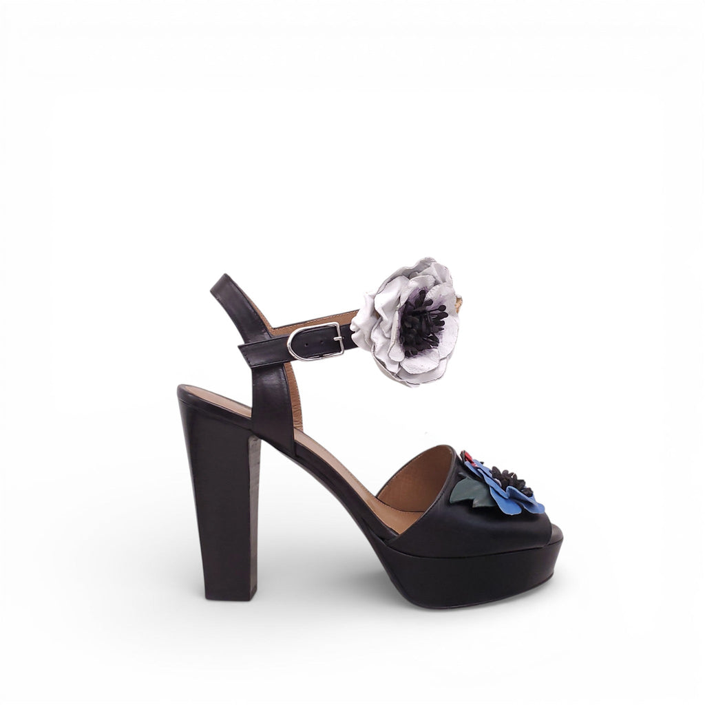 SONIA RYKIEL FLORAL PLATFORM HEELS - SIZE 39