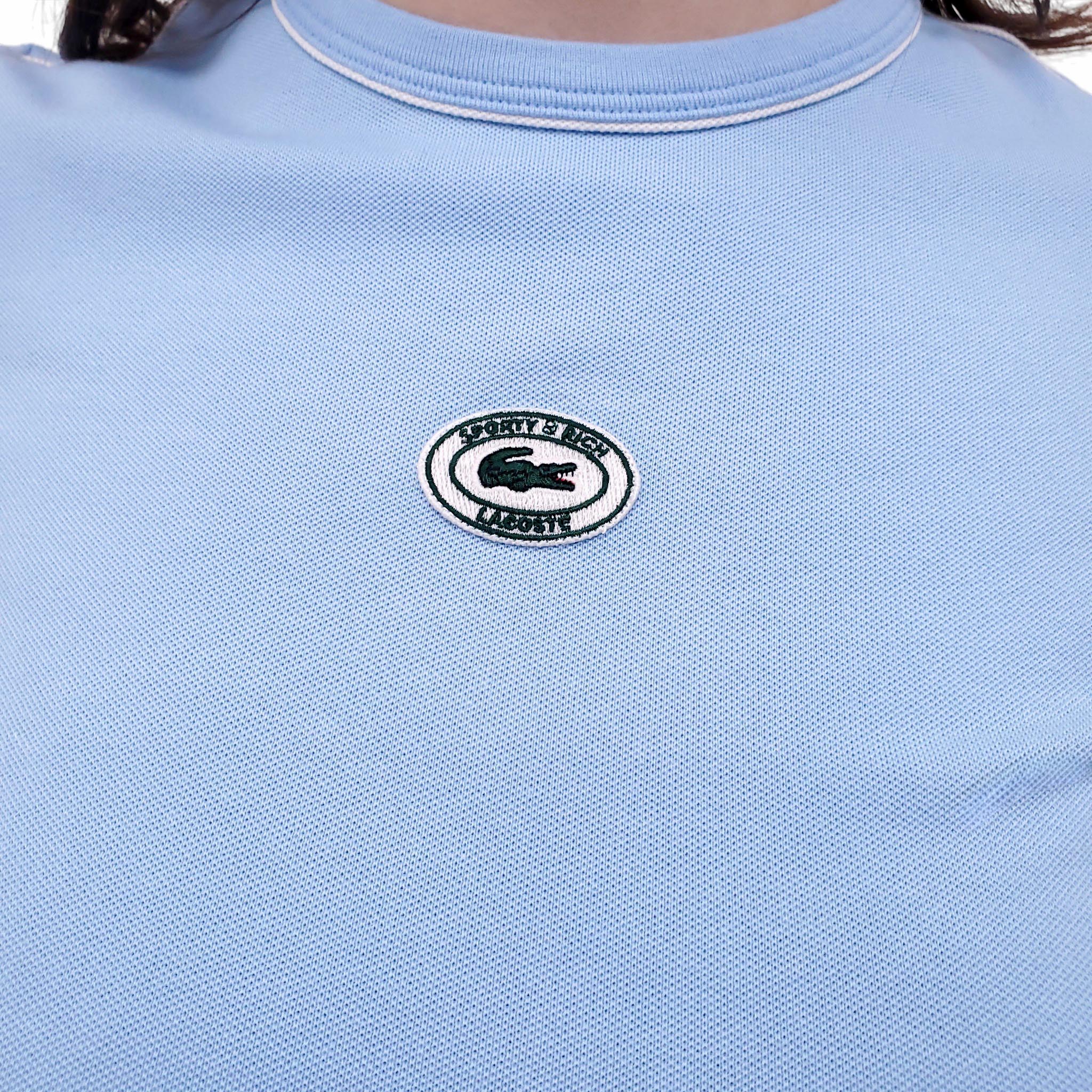 SPORTY & RICH x LACOSTE BLUE T-SHIRT - SIZE 40
