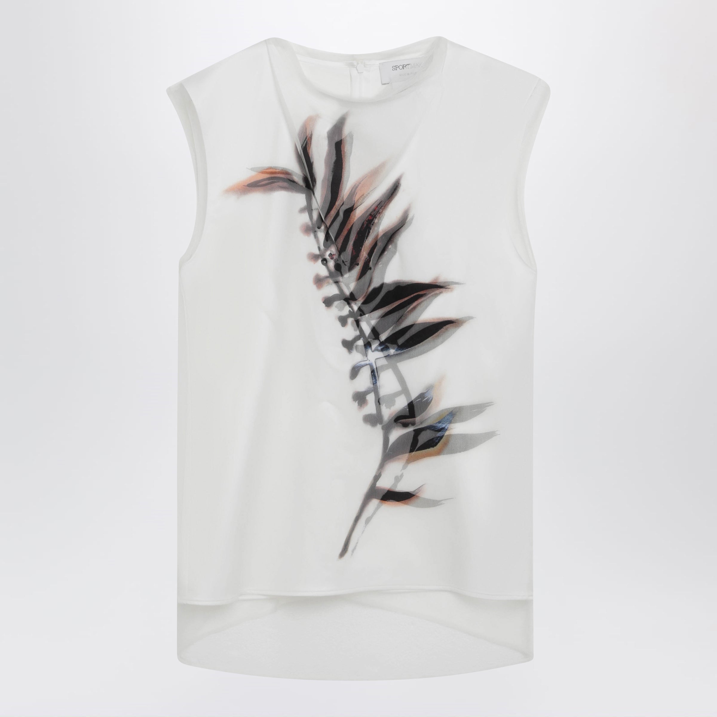 Sportmax White Double-Layer Top In Satin And Tulle Women
