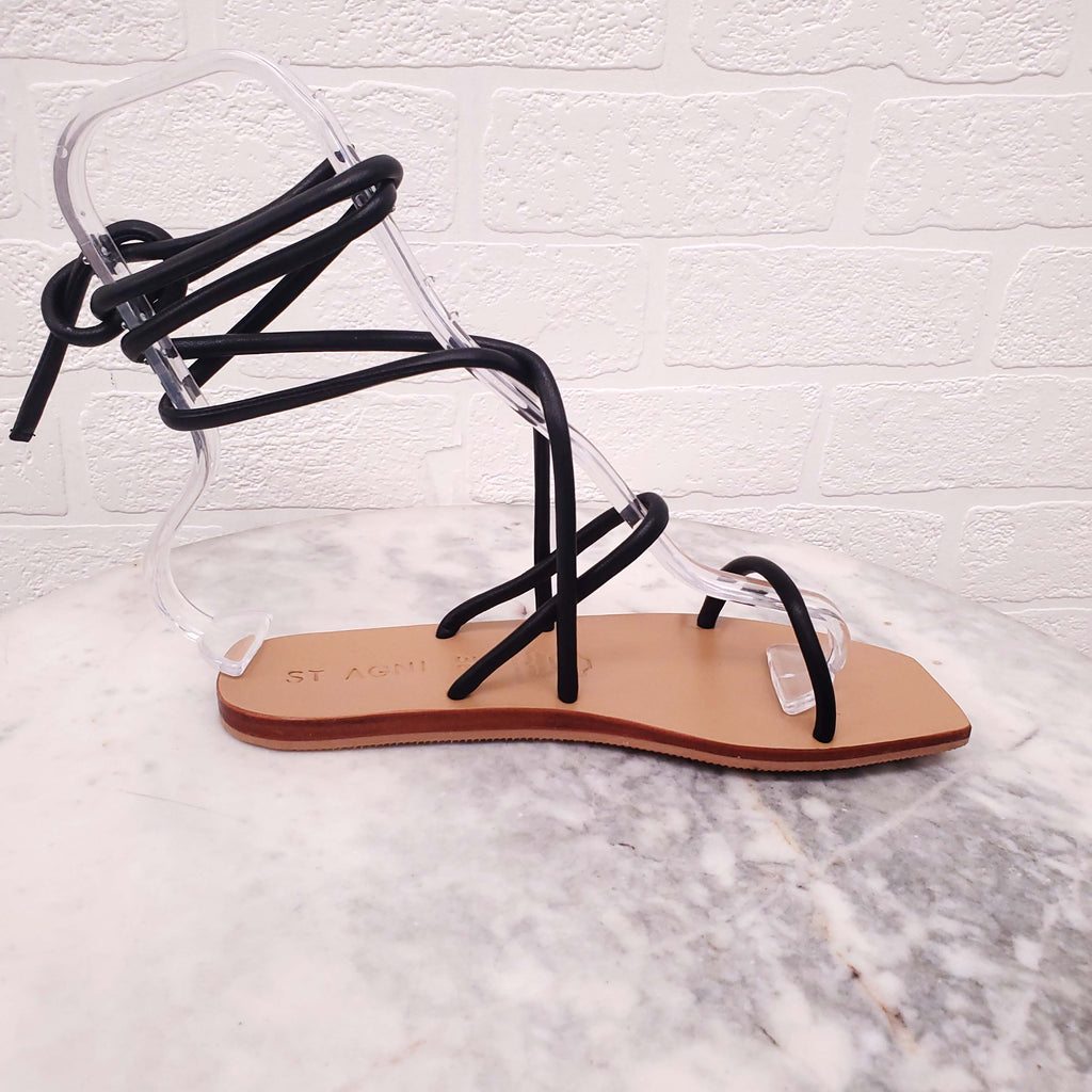 ST AGNI WRAP AROUND LEATHER SANDALS  - SIZE 36