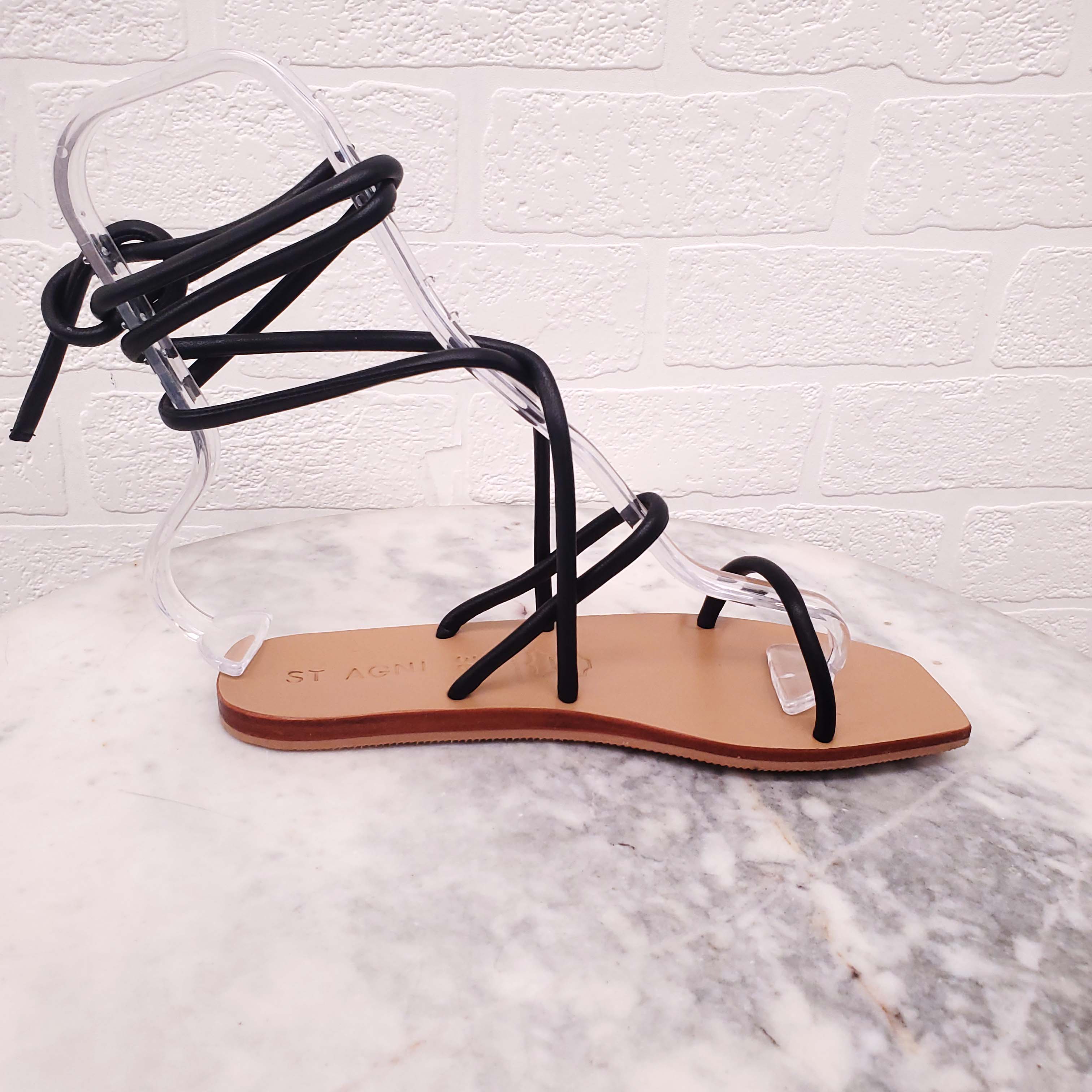 ST AGNI WRAP AROUND LEATHER SANDALS  - SIZE 36