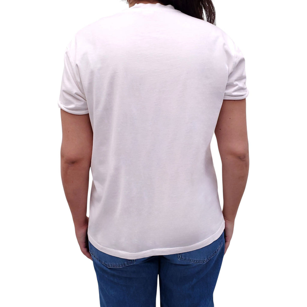 STELLA MCCARTNEY WHITE T-SHIRT WITH STAR DETAIL - SIZE 42