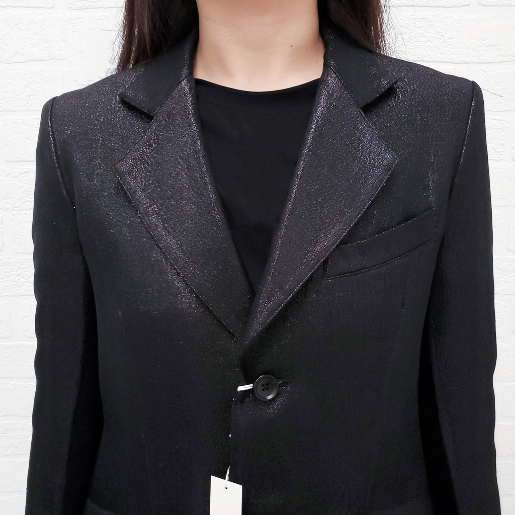 SULVAM BLACK OVERSIZED SPARKLE LAYERED BLAZER - SIZE S