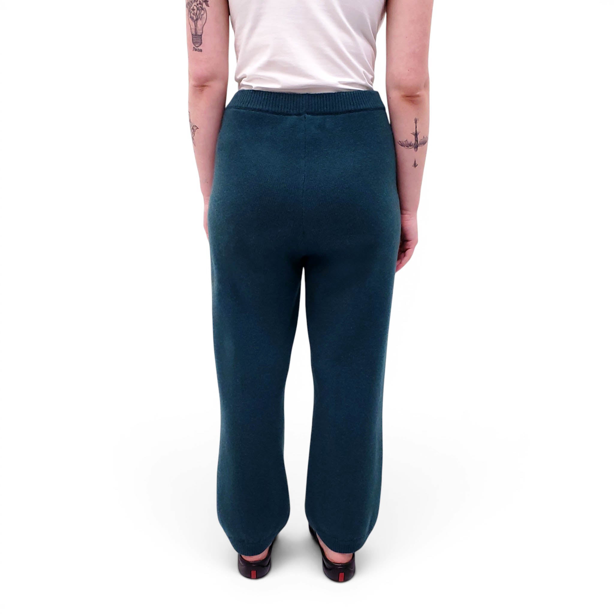SUZIE KONDI GREEN CASHMERE PANTS - SIZE M