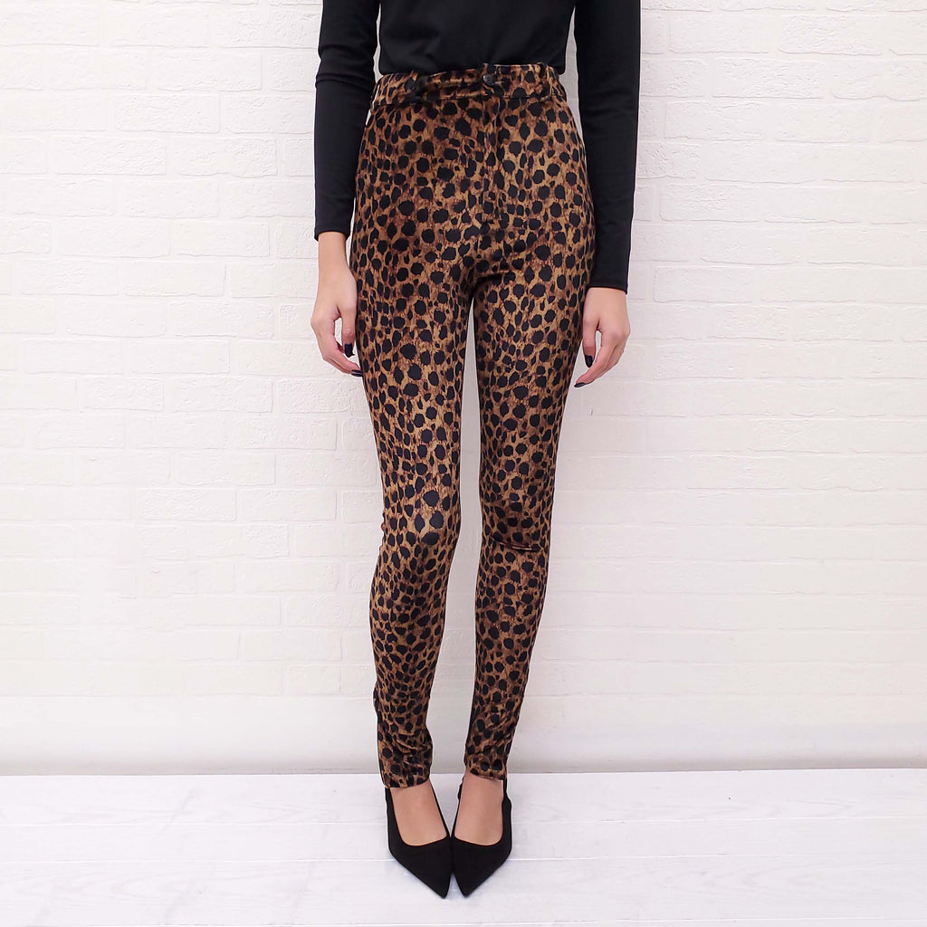 THE ATTICO CHEETAH VELVET TROUSERS - SIZE 42