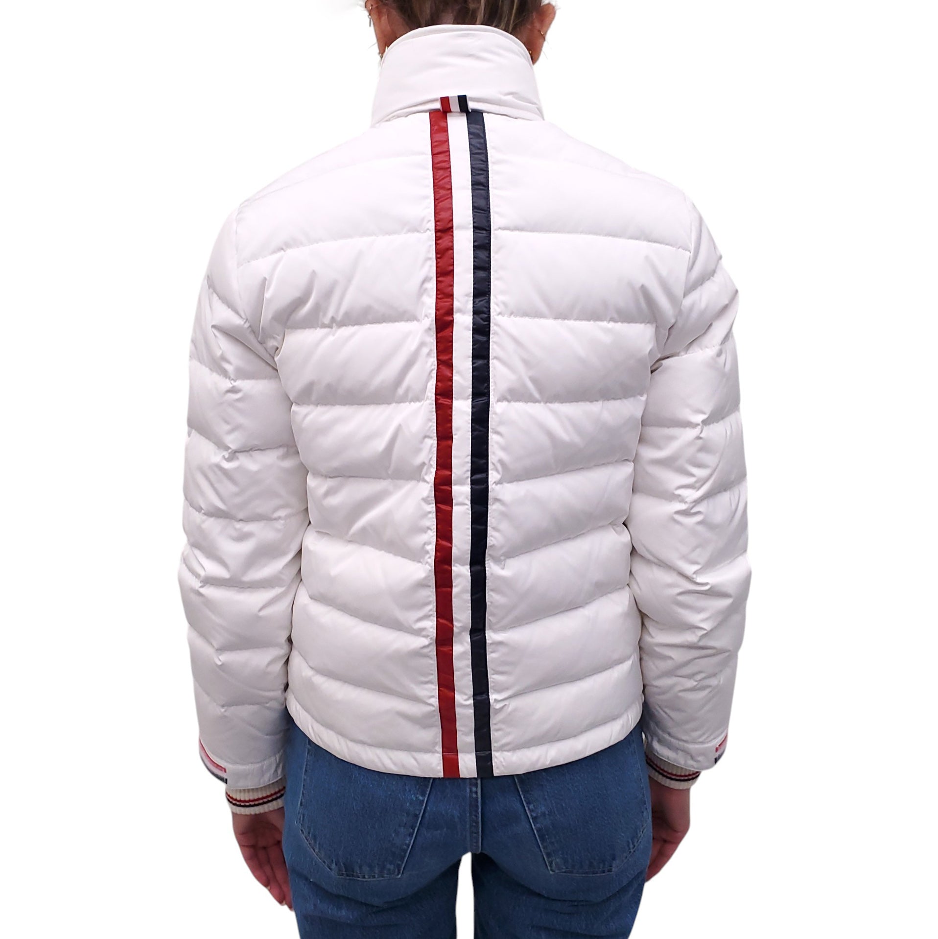 THOM BROWNE WHITE DOWN PUFFER JACKET - SIZE 40