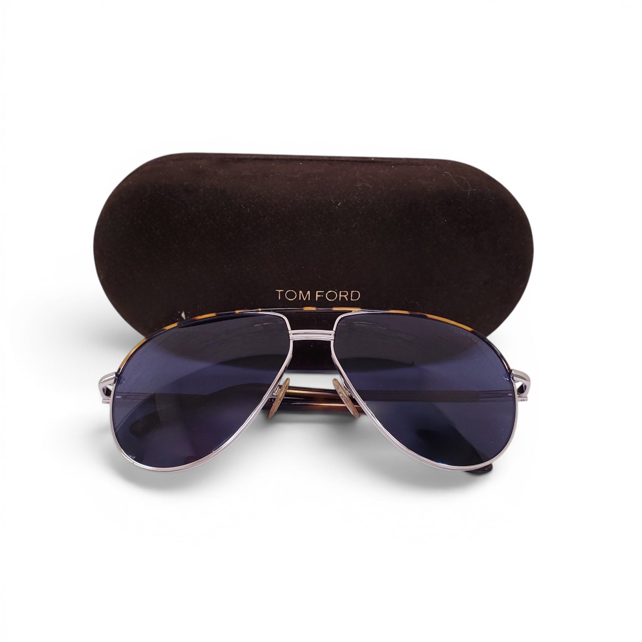 TOM FORD AVIATOR SUNGLASSES WITH TORTOISE SHELL DETAIL