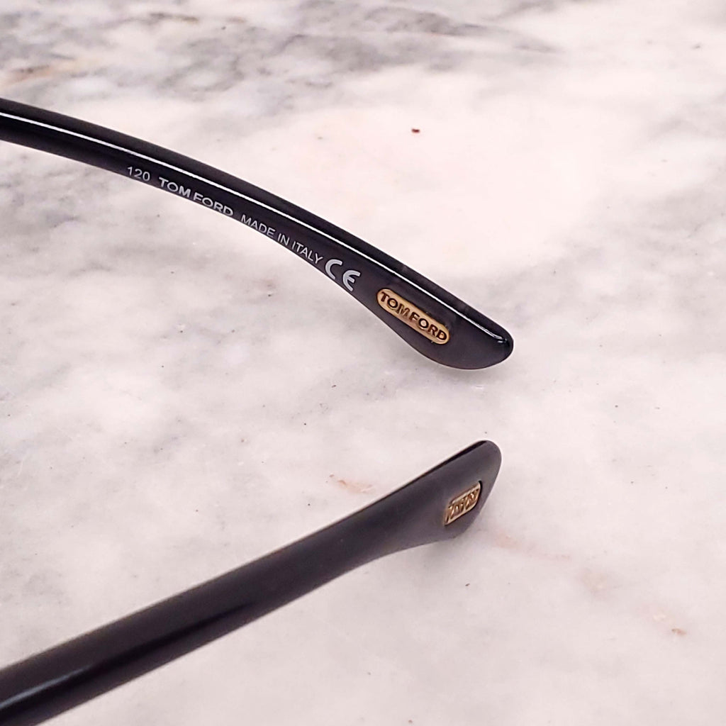 TOM FORD BLACK AND GOLD SUNGLASSES