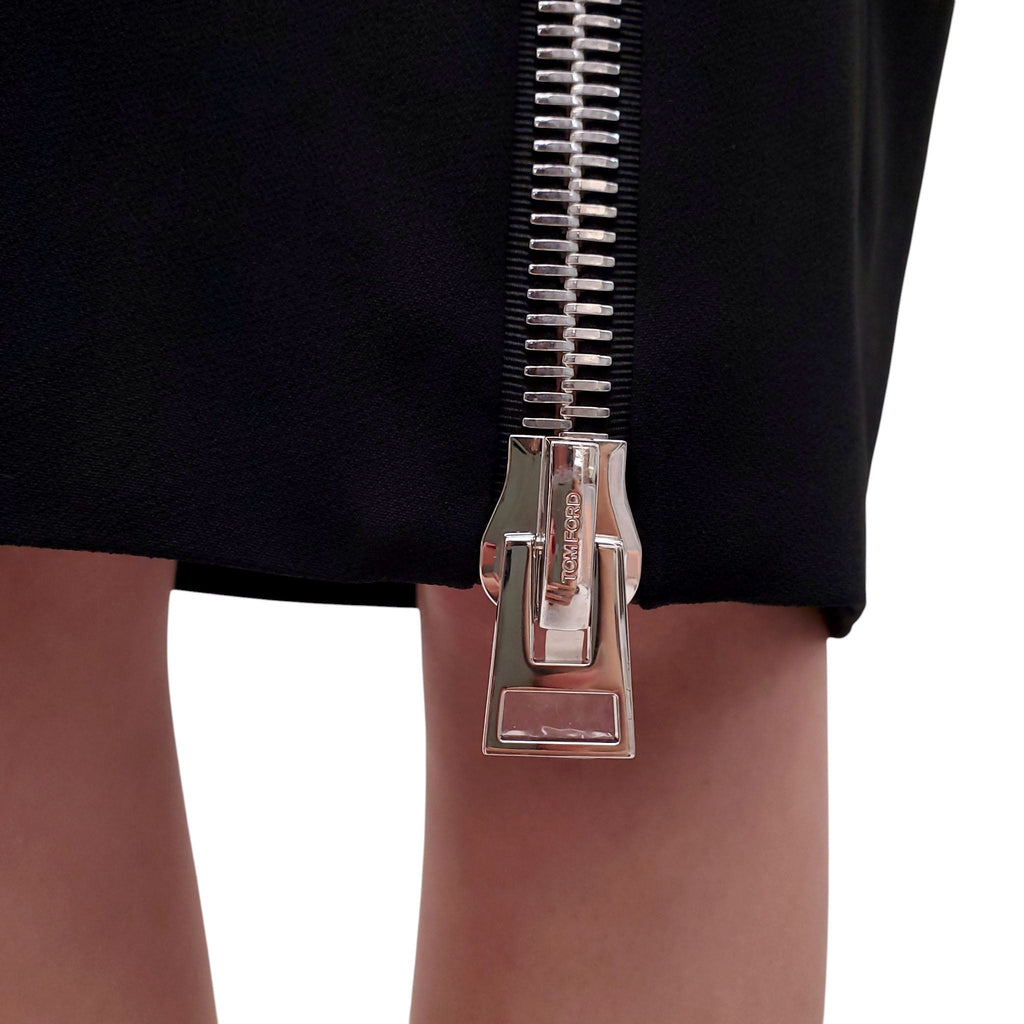 TOM FORD BLACK SKIRT WITH ZIPPER DETAIL - SIZE 42