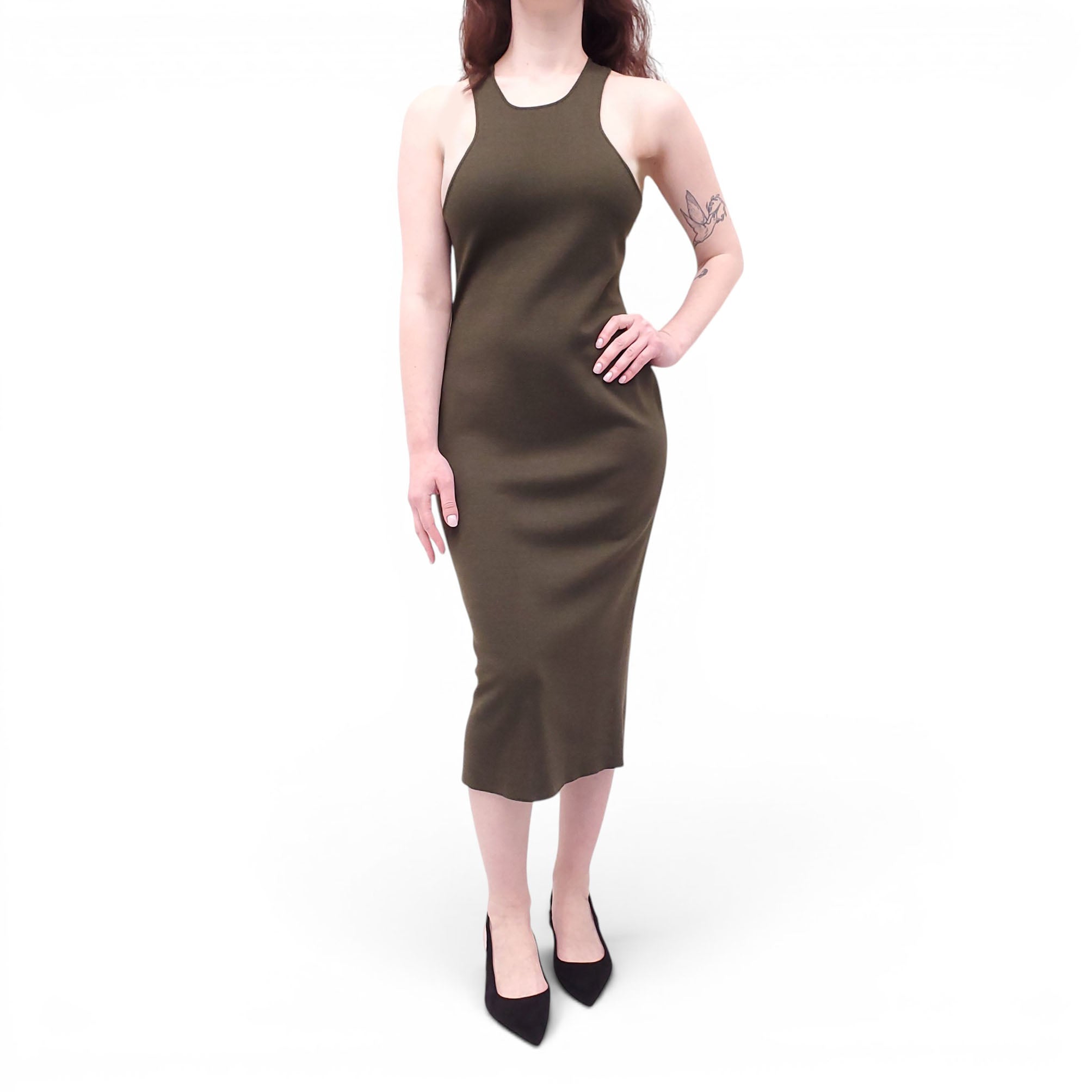TOM FORD OLIVE GREEN KNIT DRESS - SIZE M
