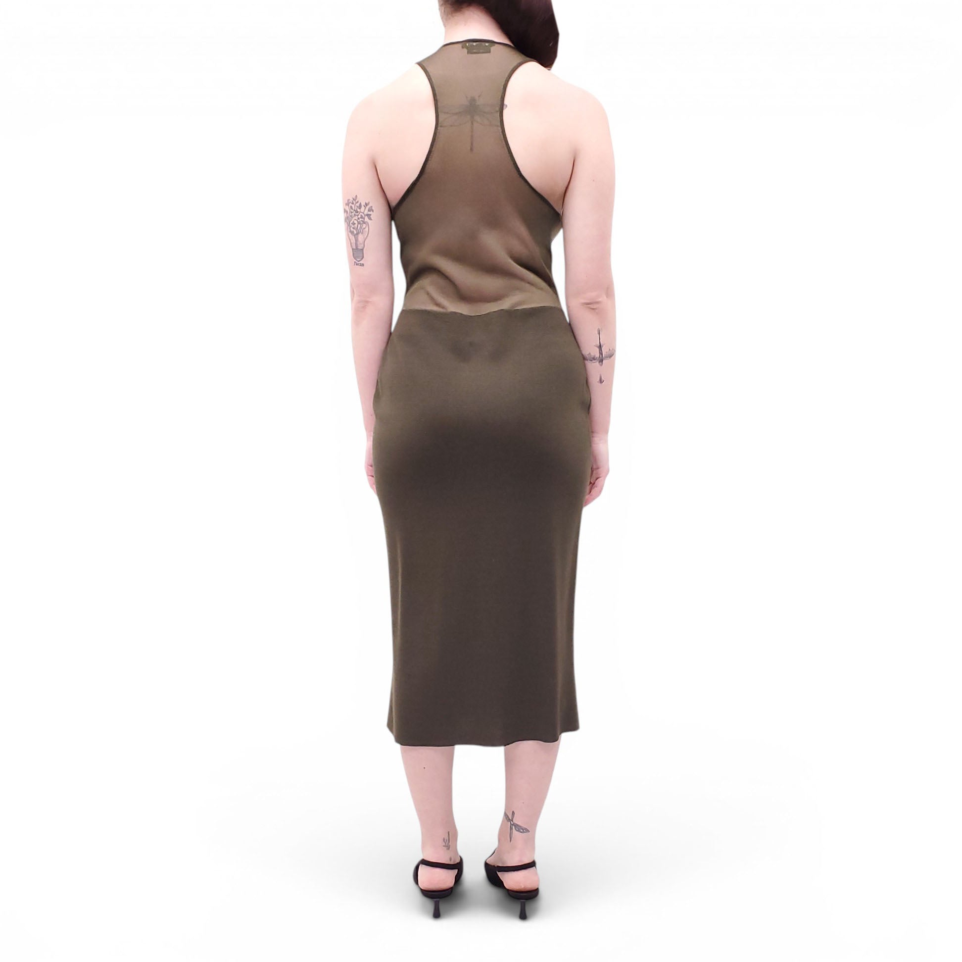 TOM FORD OLIVE GREEN KNIT DRESS - SIZE M