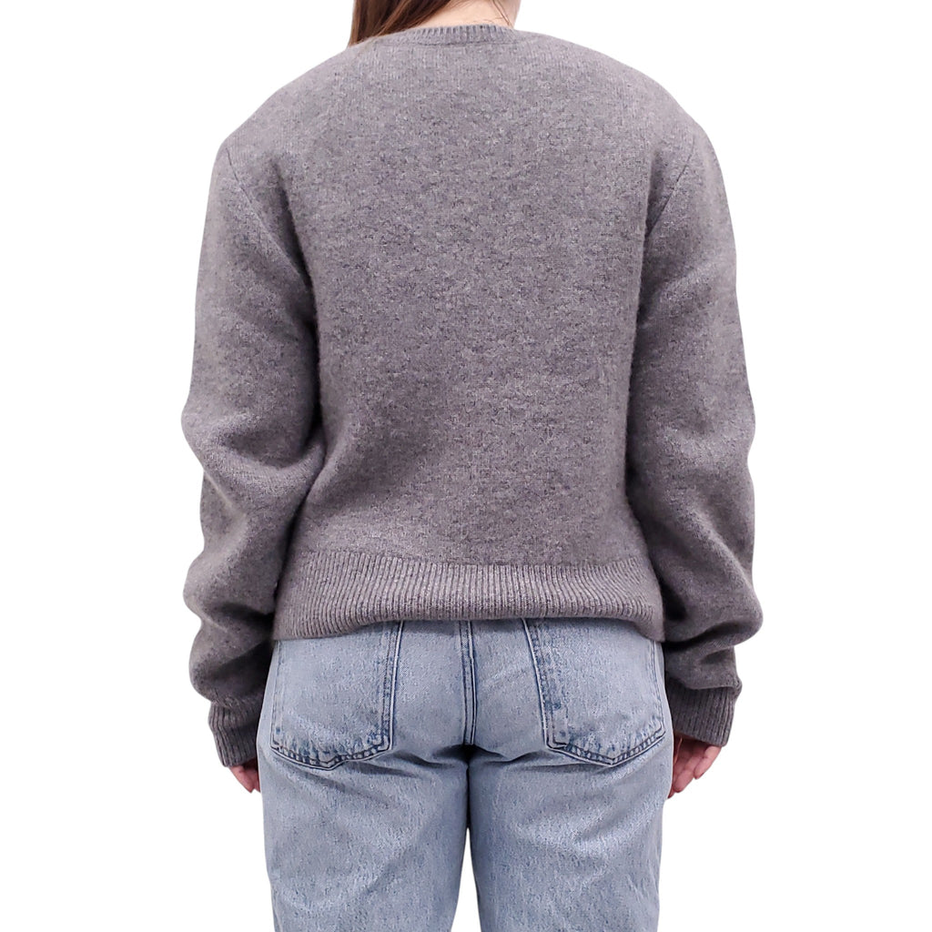 TOTEME GREY KNIT CASHMERE SWEATER - SIZE XL
