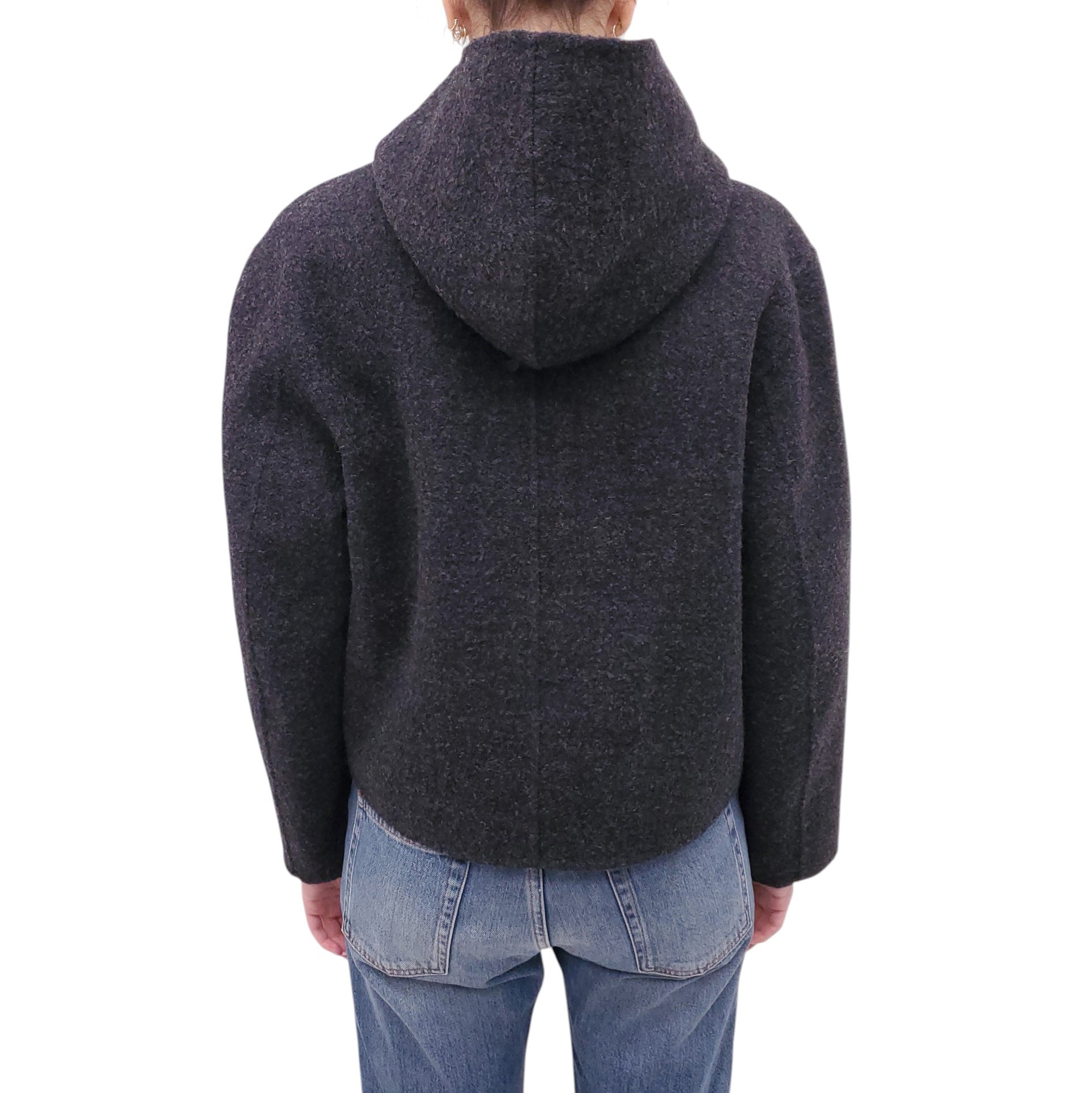 TOTEME OVERSIZED GREY FELTED DUFFLE JACKET - SIZE 32