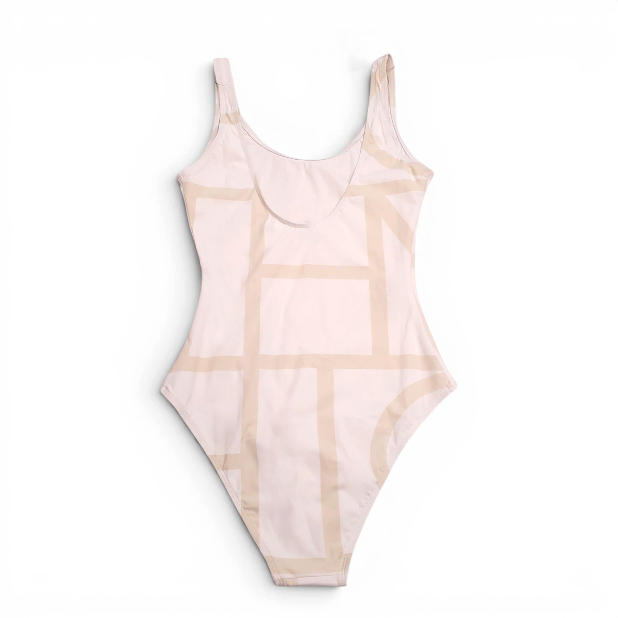 TOTEME SAND MONOGRAM ONE-PIECE SWIMSUIT - SIZE S