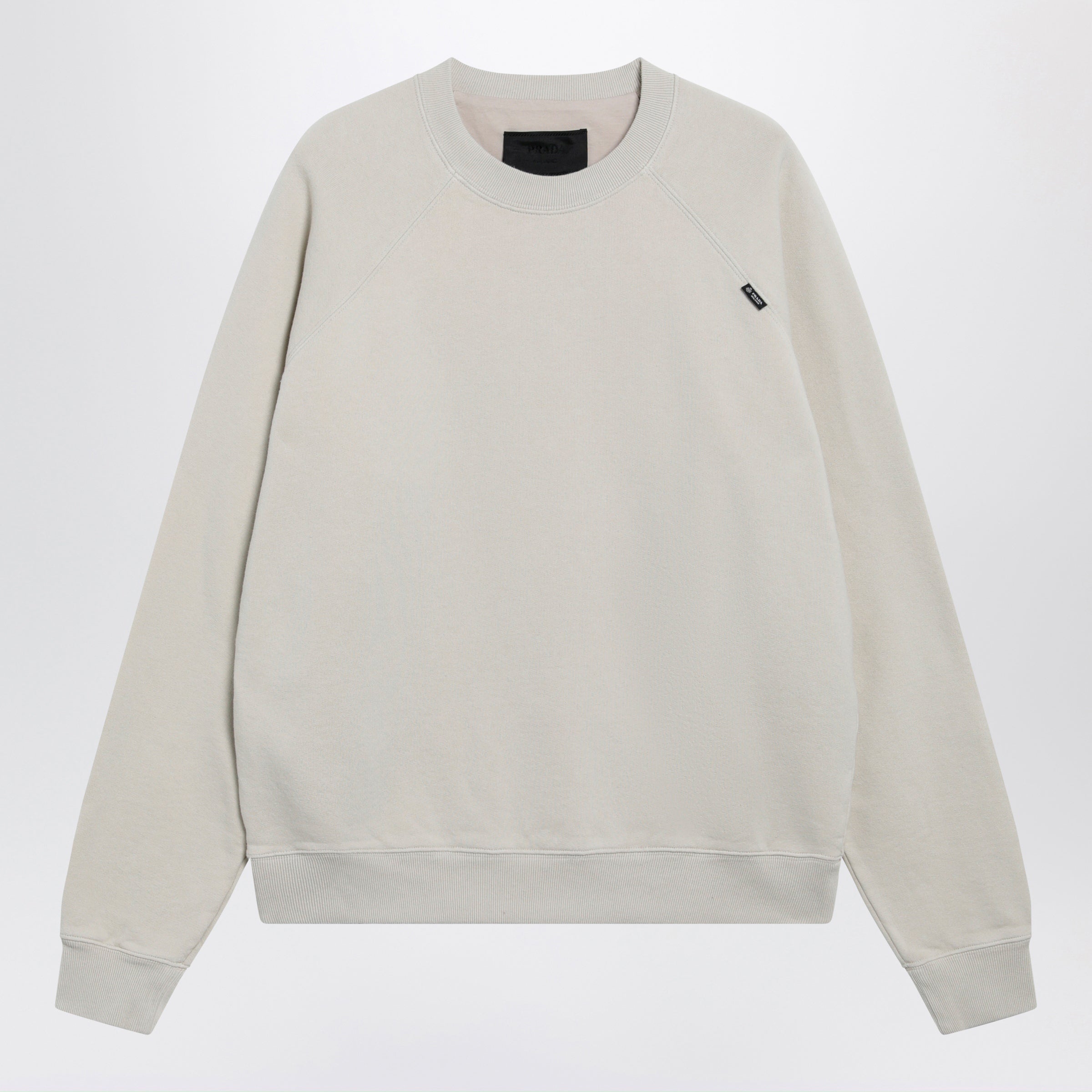 Prada Talc-Colored Cotton Fleece Sweatshirt Men