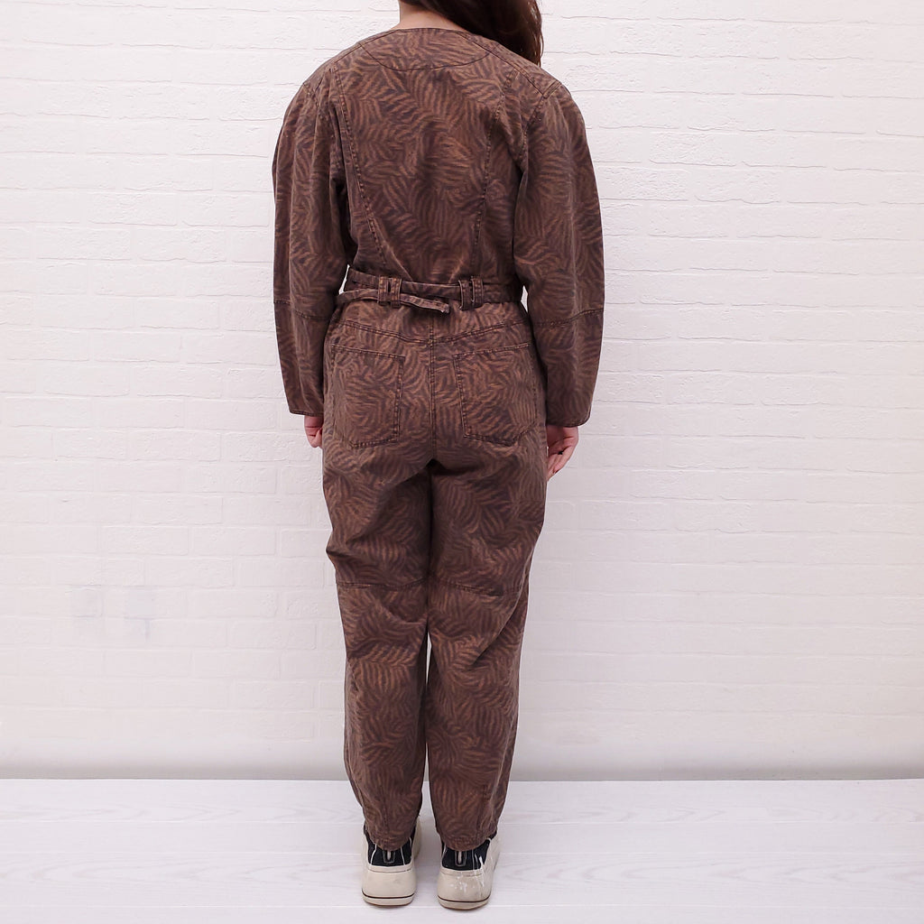 ULLA JOHNSON ANIMAL PRINT COTTON JUMPSUIT - SIZE 4