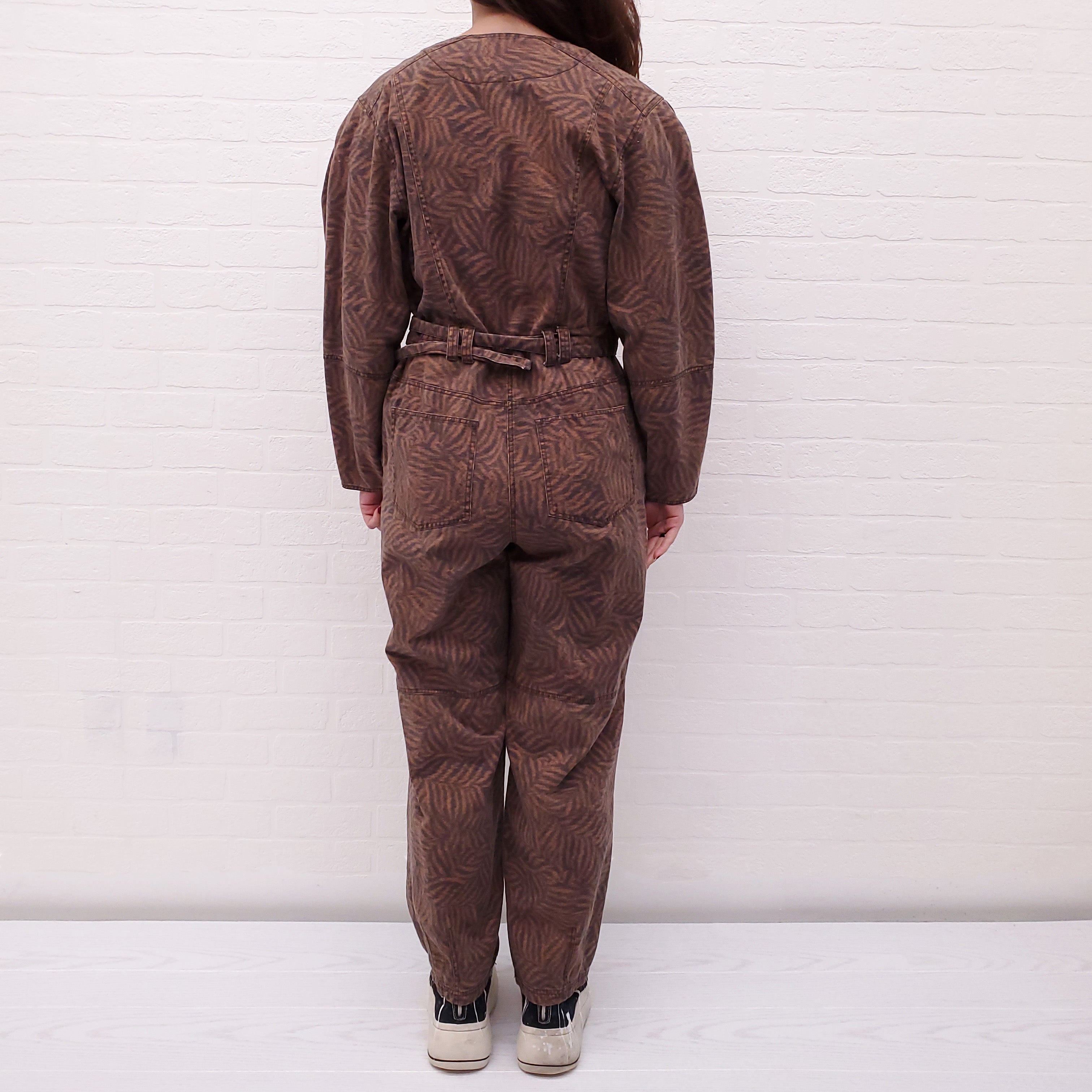 ULLA JOHNSON ANIMAL PRINT COTTON JUMPSUIT - SIZE 4