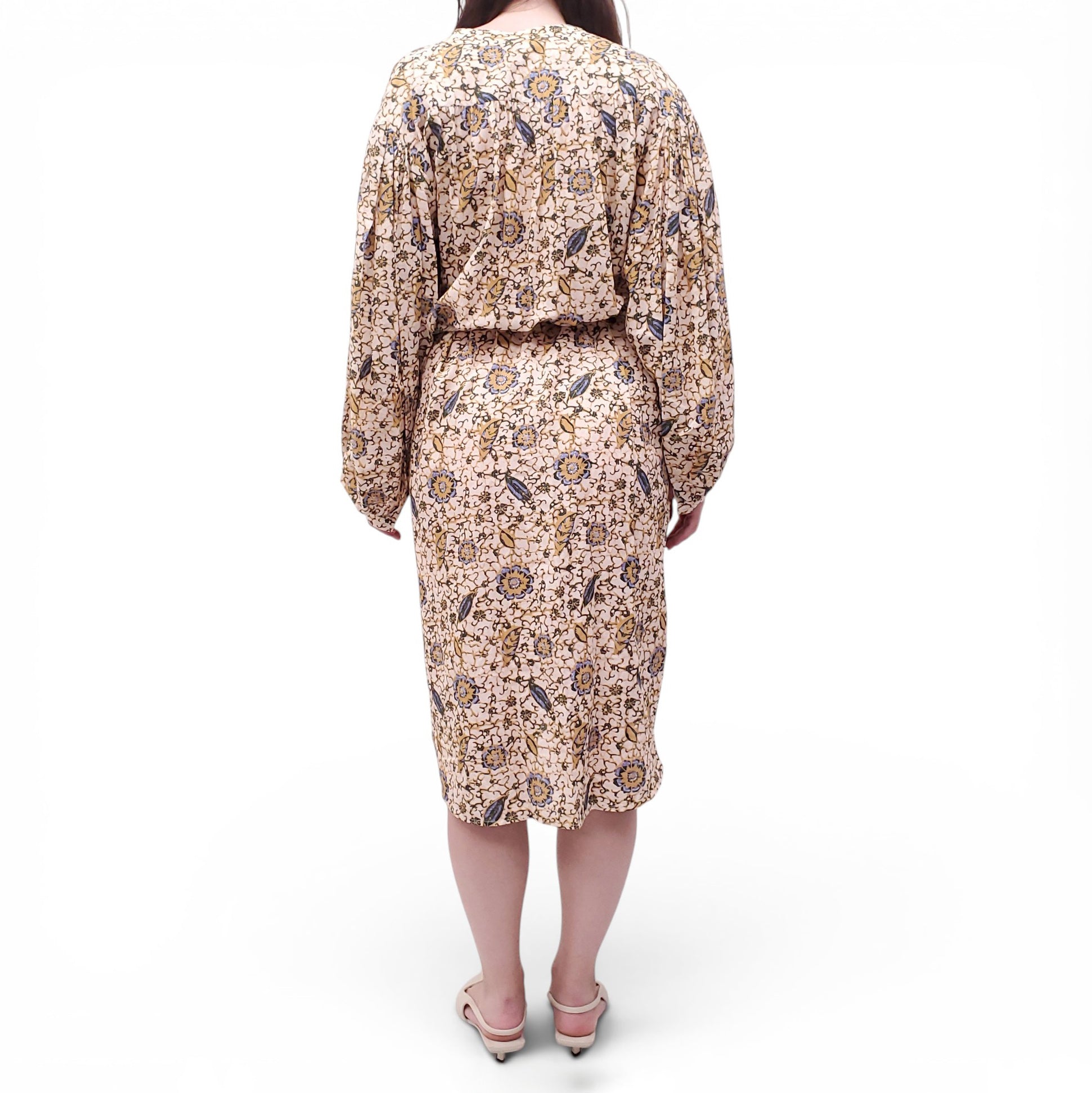 ULLA JOHNSON FLORAL COTTON DRESS - SIZE S