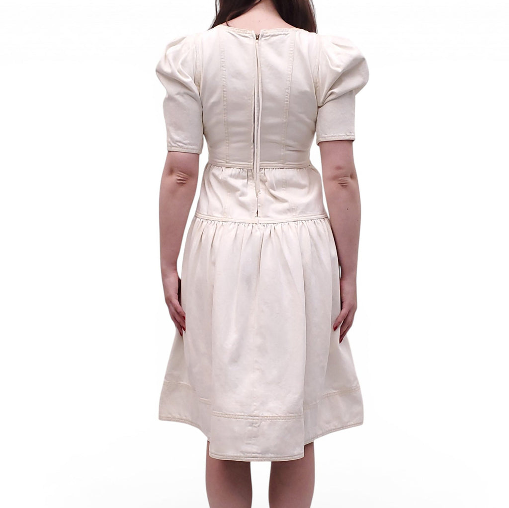 ULLA JOHNSON WHITE DENIM DRESS - SIZE 2