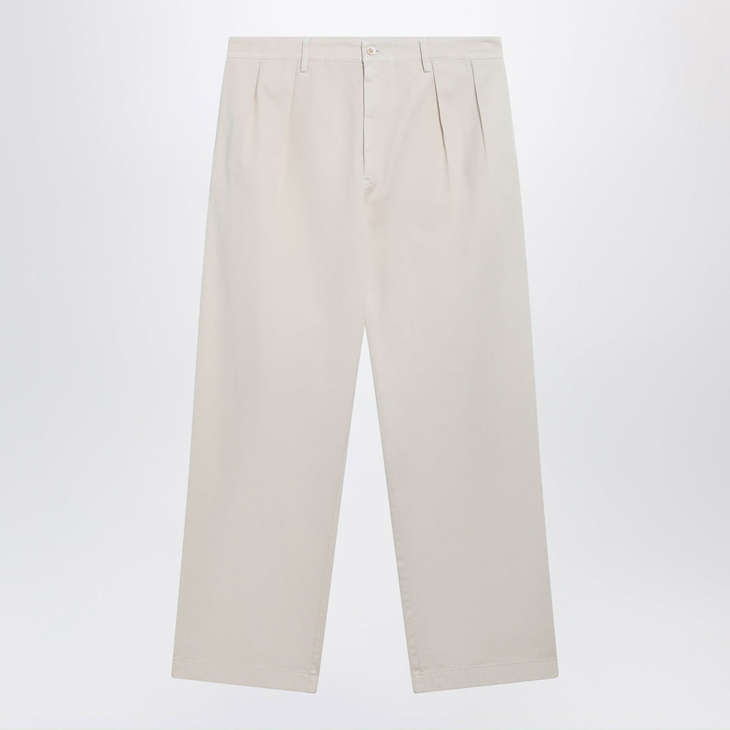 Prada Sand-Colored Cotton Trousers Men