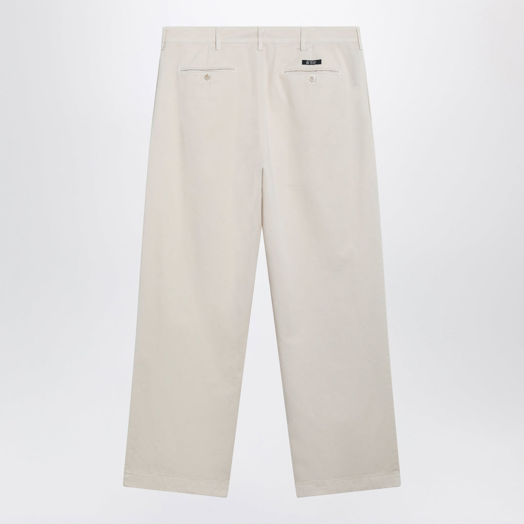 Prada Sand-Colored Cotton Trousers Men