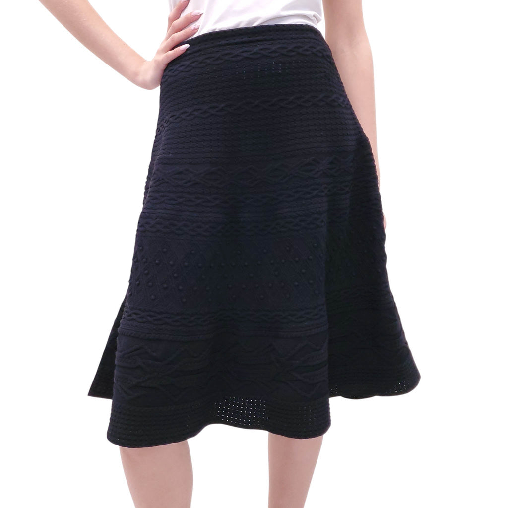 VALENTINO BLACK KNIT SKIRT - SIZE L