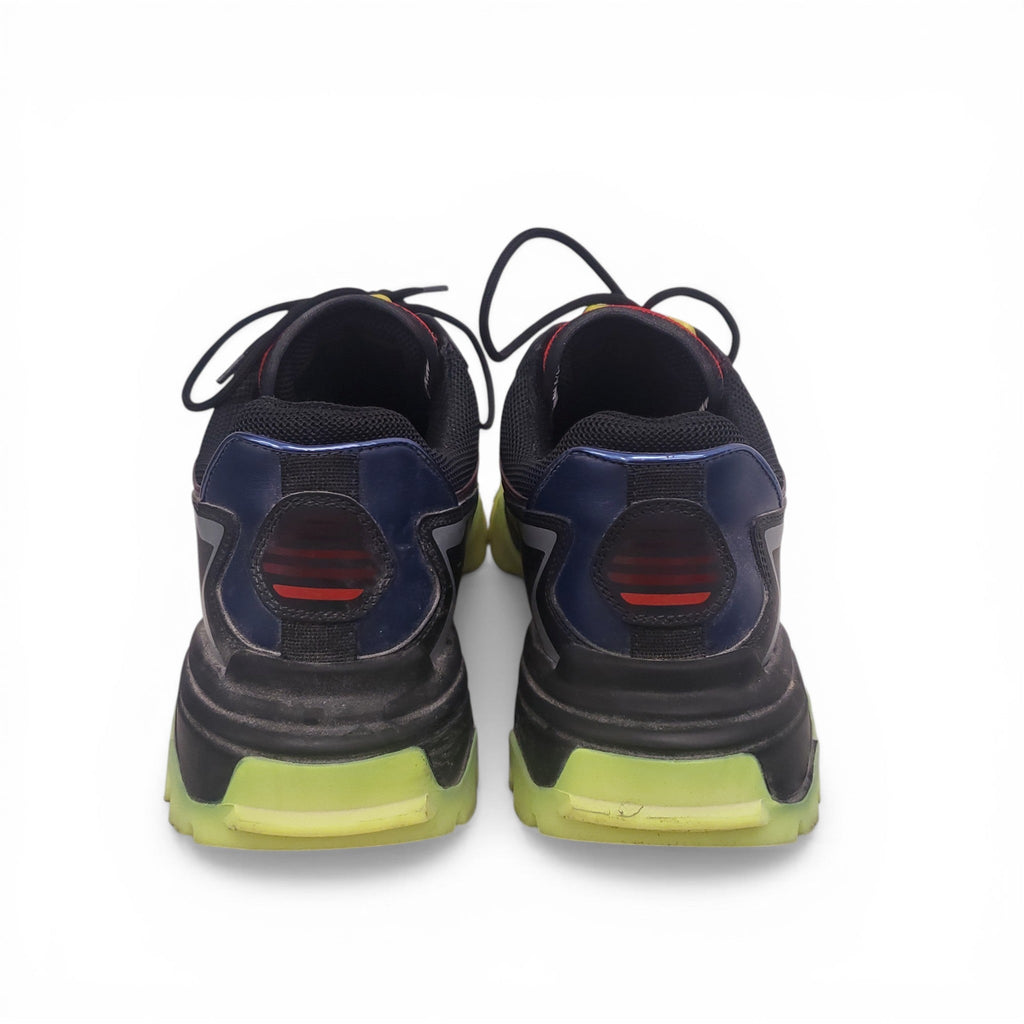VALENTINO BLACK AND GREEN TRACK SNEAKERS - SIZE 40.5